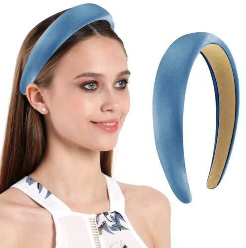 TJYAEKLTD Serre-tête en velours tressé pour femme et fille - Bleu