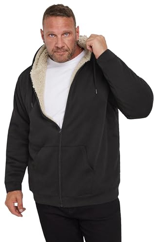BadRhino Big & Tall Borg Zip Through Hoodie - Men's - Plus Size Curve
