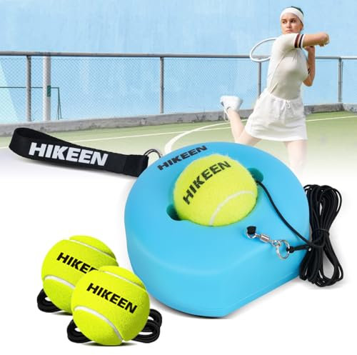 BOOSTEADY Premium Tennis Trainer with Metal Base,Portable Solo Trainer Set with 3 Highly Elastic String Balls,Tennis Practice Equipment for Adult kids an Beginners-Blue