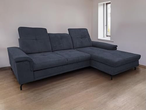 EURO-MOEBEL Ecksofa Rita Wohnlandschaft Polstersofa Polstercouch (Dunkelblau: MIL 17713)