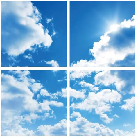 Bright Source 4 x 600x600mm 40w Recessed Backlit Ceiling Tile Sky Cloud Panel Lights, 6000K Daylight White, 3600lm, Includes LED Driver, Low-Glare UGR<19, Flicker Free