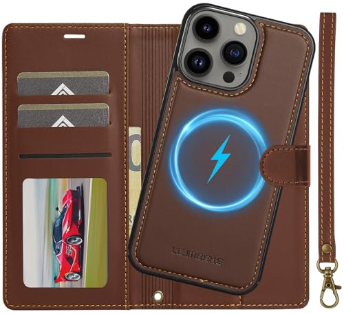 Ailicici für iPhone 15 pro Hülle, 2-IN-1 Abnehmbare Magnetische Hülle, Kabelloses Laden, Kartenfach Leder Case, Handyhülle RFID Klapphülle, Schutzhülle für iPhone 15 pro Hülle