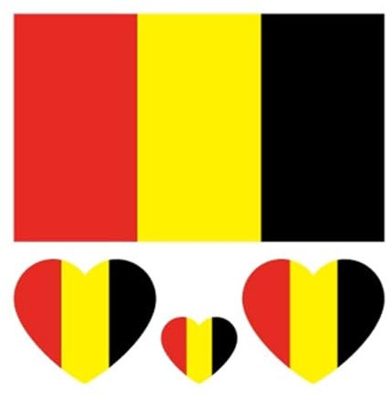 20 pezzi Adesivo for il viso con bandiera Germania Francia Italia Belgio Paesi Bassi Bandiera nazionale Tatuaggio temporaneo(Red yellow black)