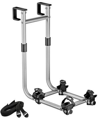 Wiltec Fahrradhalter für Wohnmobilleiter 2 Fahrräder, Fahrradträger Wohnmobil bis 30 kg, Fahrradträger Wohnwagen Aluminium, Robuste Fahrradhalterung