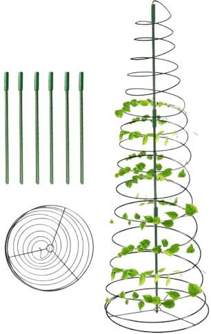 Halterung für Traubengitter – Obelisk für den Garten zum Klettern | Rostfreier Rahmen für Erbsen, Bohnen, Rosen, Blumen, Efeu, Gartendekoration D
