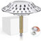 Xinlie 2-In-1 Badewannenstöpsel Haarsieb Badewanne aus Messing Gegen Verstopfung Badewannen Stöpsel Verschluss ø 72 mm Geeignet für Badewannen mit Einem Lochabstand Zwischen 3,8 cm und 4,3 cm