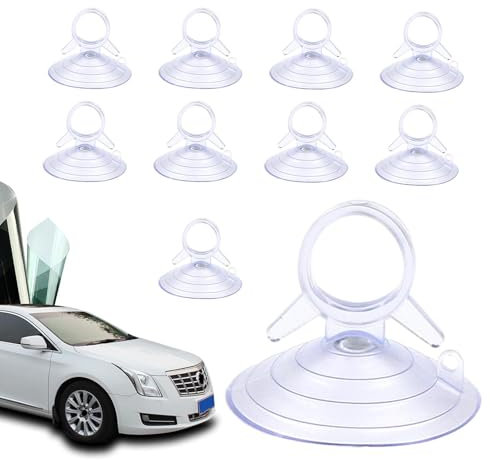 Duvcoywae 10Pezzi Ventose Per Parasole Auto - VentosePiccole, Ventose Per Finestre PVC, Durata E Attrazione, Per Cucina Esterna Bagno Specchio Finestra (trasparente/nero)