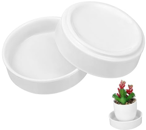 SEWOART 2pezzi Vassoio Ceramica Sottovaso per Vasi da Fiori Vaschetta Contenitore per Acqua per Piante da Interno Piatto per Fioriera in Ceramica