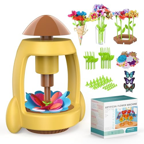 LELESUN DIY Fabric Flower Bouquets Toys, Craft Kits Toys for Kids, Flowers Market Toy, Arts & Crafts for Girls Ages 4 5 6 7 8，Educational Activity Preschool, Christmas Birthday Gift for Toddler