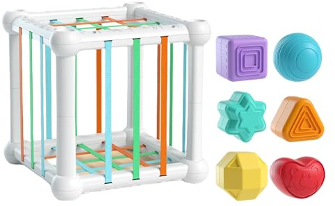 Générique Shape Sorter – Sensorische Würfel – Entwicklung der Motorik, Feinmotorik, Hand-Augen-Koordination, Blöcke, sensorische Formen, 1 – 3 Jahre
