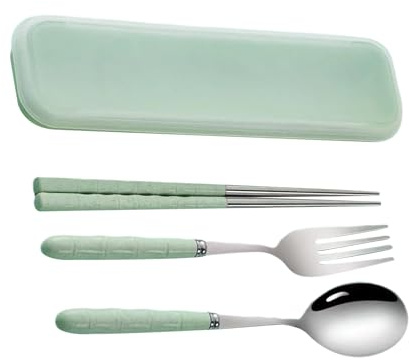 Utensilios De Viaje Con Estuche | Cubiertos De Acero Inoxidable - Juegos De Cubiertos Para Camping | Para Camping Boda Fiesta Picnic Al Aire Libre Universidad Guardería Viaje Por Carretera Niños