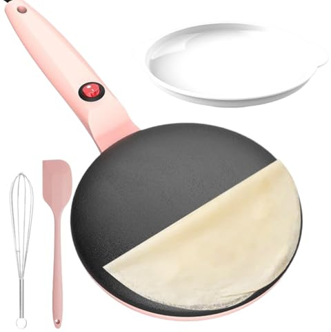 brooksnaji Crepera - Cocedor De Panqueques Manual, Máquina De Crepes Eléctrica | Crepera Fina De 7,8 Pulgadas Con Control Automático De Temperatura, Electrodoméstico Con Superficie