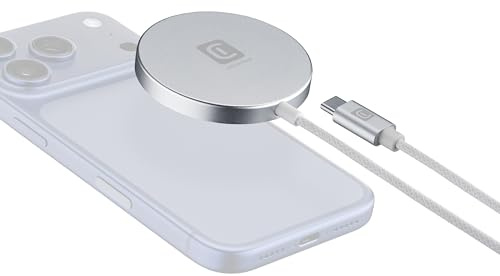 Cellularline MAG PAD Magnetisches Wireless-Ladegerät 25W – Neue Qi2-Technologie – Kompatibel mit Wireless-Smartphones, Weiß