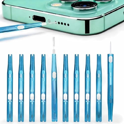 10Pcs Phone Cleaning Kit – Charging Port Cleaning Brush for USB C & Headphone Jack, Double-Sided Dust Remover with Soft Bristles & Pointed Hook – Phone Cleaner Kit for Earbuds, Speakers, Keyboards