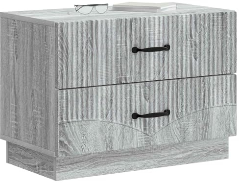 vidaXL Nachttisch Graues Sonoma 62 x 34,5 x 44,5 cm Holzwerkstoff, Eleganter Vintage-Nachttisch, rechteckiges Design mit viel Stauraum, Coole Deko für Dein Schlafzimmer