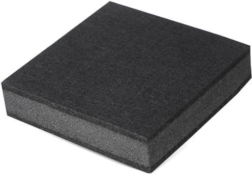 WHAMVOX Drum Set Isolation Pad 20x20x4.5cm Black Sound Absorbing Vibration Dampening Mat for Subwoofer Speaker Noise Reduction Home Studio Acoustic Treatment