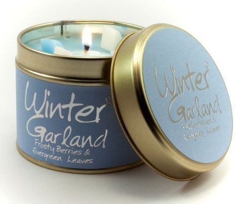 Lily Flame Scented Candle in a Presentation Tin - Winter Garland