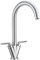 JASSFERRY Modern Swan Dual Lever Kitchen Sink Mixer Tap Twin Lever Handles Swivel Spout Chrome Brass with Hoses