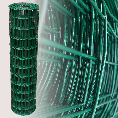 Garmix Gartenzaun 25m Grün Maschendrahtzaun 7,5 x 10 cm (120cm)