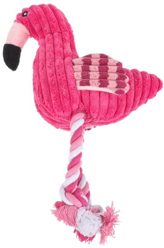 Jouet À Mâcher Squeaky pour Chien Forme De Flamant Rose Jouet Interactif Peluche pour Chiens Et Chiots Rose