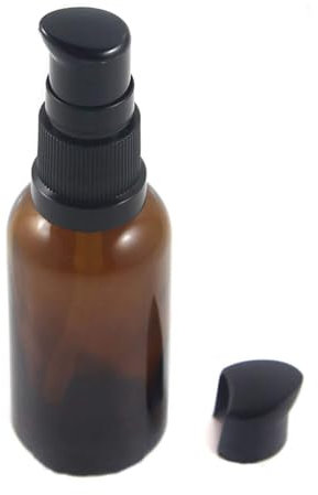2PCS Upscale Amber Glass Refillable Pump Press Lotion Bottles Container Jars Pot For Makeup Foundations Cosmetic Skin Care Cream Emulsion Essential Oils(100ml / 3.4oz)