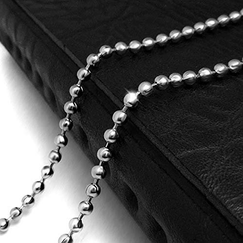 Edelstahlkette Edelstahl Kugelkette 1,5mm 2mm 3mm Perlenkette Link Kette Halsketten Schmuckkette Schluesselkette 50cm für DIY Schmuck Basteln (2mm - 50cm)