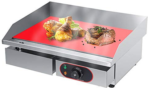 Electric Griddles, Large Electric Griddle Hot Cooking Plate, Commercial Stainless Steel Adjustable Countertop Hot Plate BBQ Grill, 220-240V 3KW Efficient Nonstick Electric Griddle for Home Barbecue