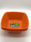 ECO Durable Small Plastic Square Bowls Set of 4 | 16cm x 16cm – Cereal Bowl for Kids | Reusable Square Bowls for Parties | BPA-Free Stackable Plastic Serving Bowls (Orange, Small 16x16cm)