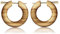 viva-adorno 1 Paar Holzohrringe Holz Creolen Olivenholz natur braun Horn Pinohrringe CE15, mittel 22mm