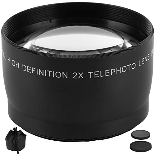 Mxzzand Teleobjektiv mit optischer Glas Telekonverterkamera für Kameraobjektiv mit Filterdurchmesser von 55 mm