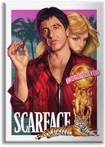 Tela d'arredo Scarface - Bild auf Leinwand gedruckt und auf Holzrahmen montiert (70 x 100 cm)