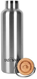 Tatonka Edelstahl Trinkflasche Hot + Cold Stuff Bamboo Lid 750ml - Unzerbrechliche Isolierflasche mit Bambusdeckel - spülmaschinenfest und BPA-frei - 0,75l