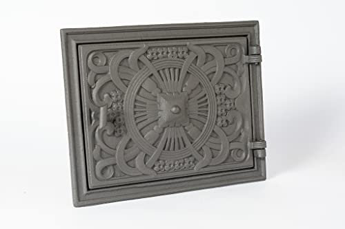 SEZAM Porta del forno decorativa in ghisa - con maniglia, porta del forno per il pane - porta del forno in pietra - porta del forno per pizza 25,7 x 4 x 32,5 cm - rettangolare, grafite verniciata