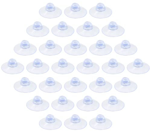 Qjaiune 30 Stück transparente PVC-Kunststoff-Saugnäpfe, 30 mm, Anti-Kollision, transparent, ohne Haken, moderner Stil, für glatte Oberflächen