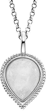 Engelsrufer Damen Halskette aus Sterling Silber und einem Mondstein Anhänger in Tropfenform - Karabinerverschluss - längenverstellbar - nickelfrei