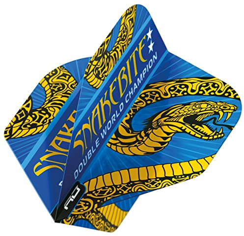 RED DRAGON Peter Wright Snakebite Hardcore Ionic Blue & Gold Standard Dart-Flüge - 3 Sätze pro Packung (9 Dart Flights in total)