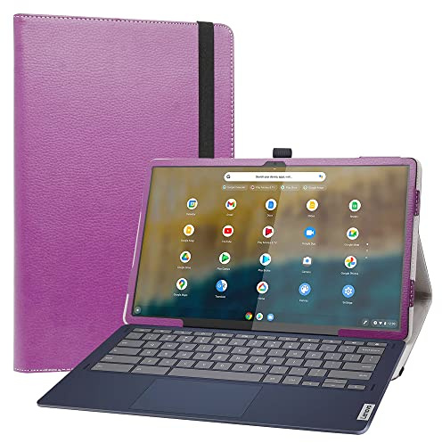 JRTAL Coque pour Lenovo Ideapad Duet 5 Chromebook, Slim Fit Cuir PU étui Housse Fin et Pliable pour 13.3 Lenovo Ideapad Duet 5 Chromebook Tablette - Violet
