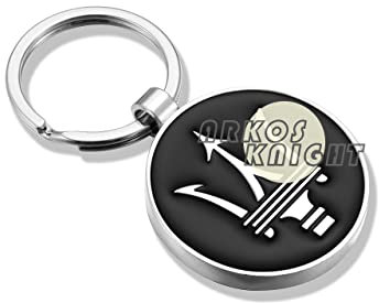 ARKOSKNIGHT Kreativer Auto-Logo-Schlüsselanhänger für Auto, 3D-Chrom-Metalllegierung, Schlüsselanhänger, Geschenke für Frauen und Männer, Schlüsselanhänger, Universalgröße, Fit Meserati Black, Large
