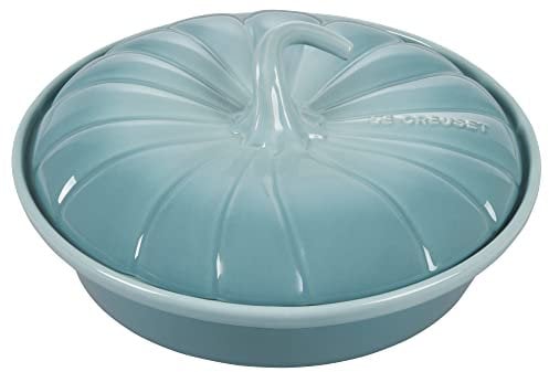 Le Creuset Kürbisbacker aus Steingut mit Deckel, 22,9 cm, Meersalz