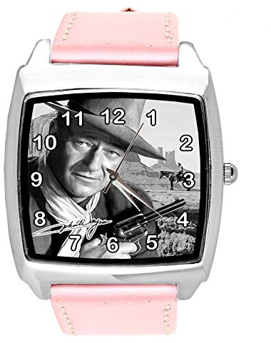 TAPORT Pink Leather Square Watch for Fans of Western Movies
