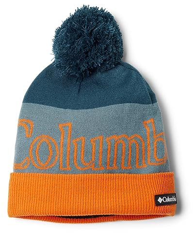 Columbia Damen Polar Powder Ii Beanie-Mütze, Night Wave, Metall, leuchtendes Orange, Einheitsgröße