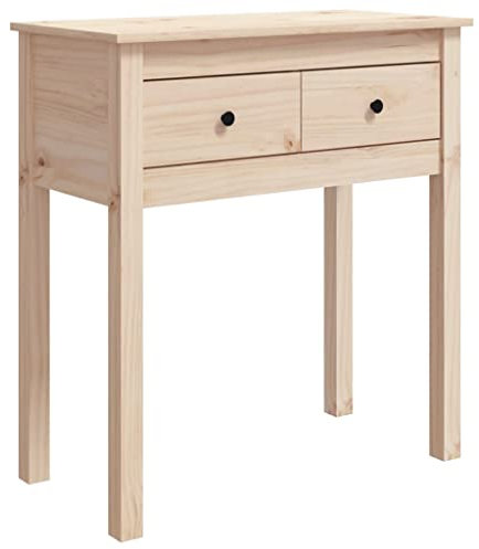 Table Console VidaXL 70x35x75 cm Bois Massif de Pin Brute Rustique