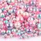 360 Stk 3-10mm Runde Kunststoffperlen ohne bohrung, Bunte Bastelperlen Perlen,Perlen zum Basteln für DIY Schmuck Zubehör, Streudeko Deko Perlen für Hochzeit Taufe Party Vasenfüller Tischdeko,Rosa Blau
