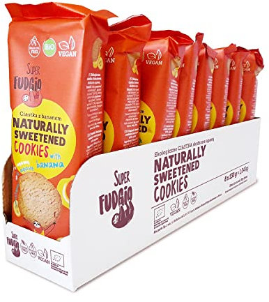 SUPER FUDGiO BIO Kekse | Organic Vegane Cookies natürlich gesüßt mit Agave - ohne Palmöl | gesundes Naschen | 8 x 130 g