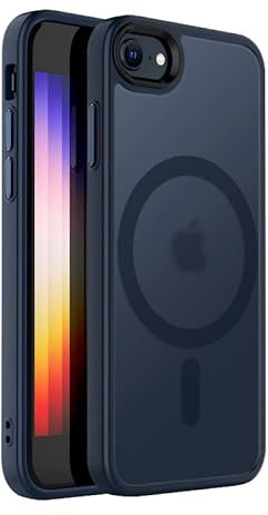 tigratigro Case for iPhone SE 2022/SE2020/iPhone 8 4.7 inch, Compatible with Mag-Safe, Transparent Matte Texture, Flexible and Anti-Fingerprint, Texture Similar to Skin (Navy Blue)