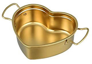 AVFORA ,Topf herzförmiger Edelstahl-Topf for die Küche, Bratpfanne, Suppe, Ramen, Meeresfrüchte, Kochtöpfe, Haushaltsküchengeschirr, Utensilien, Wok