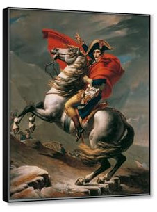 RKGHDCX Napoleon auf dem Großen St. Bernhard'von, Berühmte Gemälde Kunstdruck Bild auf Leinwand,Reproduktion auf Leinwand, klassische Wandkunst WandBilder 80x105cm31 x41 BlackFrame