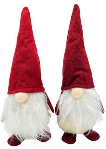 Meinposten 2X Wichtel Filz Weihnachtswichtel Weihnachtsdeko Türstopper Weihnachtsmann Höhe 30 cm