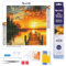 Figured'Art Mini Diamond Painting Erwachsene 25x25cm Ganze Leinwand gerollt Goldener Seesonnenuntergang 5D Bilder Runde Steine - DIY Set Basteln