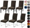 Alishomtll Stretch Samt Stuhlhussen 4er/6er Set Velvet/Velour Stuhlbezug Schwingstuhl Elastische Hussen Waschbarer Stühle Schutz für Küche Restaurant Hotel Bankett Hochzeit (Kaffee, 6 Stück)